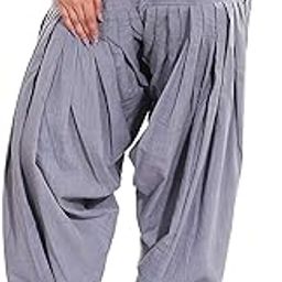 Women's Loose fit Cotton semi Patiyala Salwar White-image-26