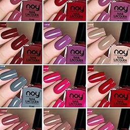 noy Quick Dry Long Lasting Nail Polish Combo Set Of 12 Combo No-06 Violet, Brown, Nude, Light Grey, Pink, Dark Wine, Maroon (Pack Of 12), Glossy Finish, 72 Ml-35