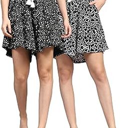 Women's Viscose Printed Lounge Culotte Shorts (Pack of 2)-image-11