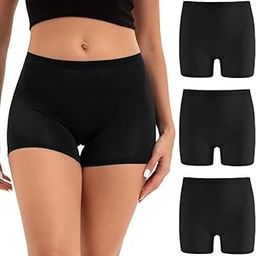Women's 4" Inseam Boy Shorts Underwear Silky Boxer Briefs Panties 3-Pack-image-92