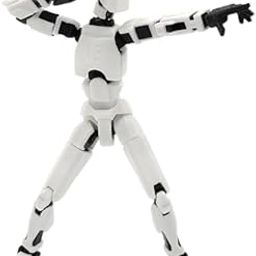 VAALI Dummy 13 Action Figure Toys Plastic Robot Toys Assembled 5.4-inch Collectible Figurine Multi-Jointed Movable Shapeshift Robot Toys for Desktop Decor Game Lovers - White-image-98