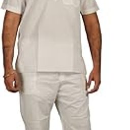 M's Solutions & Enterprises Men's Cotton Solid Plain Round Neck Buttoned Kurta Pyjama Set for Sleepwear/Nightwear Regular Fit (White, 42/XL)-15