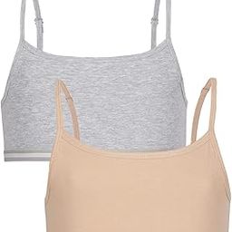 CHARM N CHERISH Non Padded Sports Bra for Girls, Cotton Bras-Slip On Teenage Bras-Combo Pack-Solid Printed, Pack of 2-5