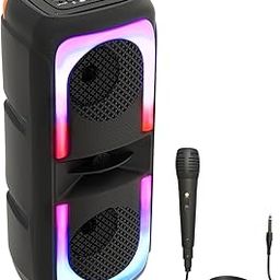 pTron Fusion Beats 40W Karaoke Bluetooth Party Speaker w/Punchy Stereo Sound, 6hrs Playtime, Rhythmic RGB Lights, 3m Wired Mic,Bluetooth V5.1/USB/SD Card Playback Modes & Type-C Charging(Raven Black)-image-56