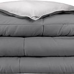 Bare Home Queen Comforter - Reversible Colors - Goose Down Alternative - Ultra-Soft - Premium 1800 Series - All Season Warmth - Bedding Comforter (Queen, Grey/Light Grey)-13