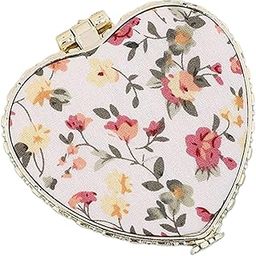 Merishopp Travel Makeup Mirror Folding Mirror Pocket Mirror Floral Printed for Purse Heart Health & Beauty | Makeup | Makeup Tools essories | Makeup Mirrors-image-27