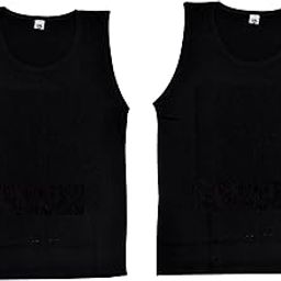 Gym Vest for Men & Boys Sports Running Cotton Sleeveless Vest/Baniyan Modern Fit Solid Inner wear in Black Color (Pack of 2) (Large, 2)-image-12
