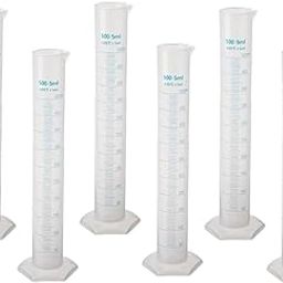 Laboratory Graduated Cylinder, 500ml Capacity, Transparent PP Plastic, Pack of 6-15