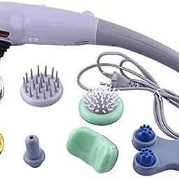SBM MART 8 in 1 Magic Corded Electric Massager Complete Body Head Neck Shoulder Back Leg Foot Pain Relief For Men Women For Fat Reduction Joint Pains From Directly To Plug In (Grey Colour)-image-47