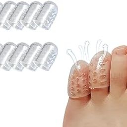 Silicone Anti-Friction Toe Protector, 10 Pcs Gel Toe Protectors Breathable Toe Covers, Soft Clear Little Toe Protectors Caps Guards for Men Women, Toe Sleeves for Corns, Blisters and Pain Relief-38