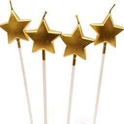 Party 24x7 Birthday Party Decoration Star Candle Gold Big Cake Decoration Candles Golden Theme Candle (Gold)-image-45