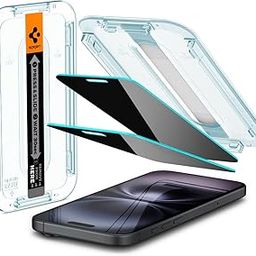 Spigen EZ Fit Privacy Tempered Glass Screen Protector Guard for iPhone 16 / iPhone 15 (2 Pack)-29