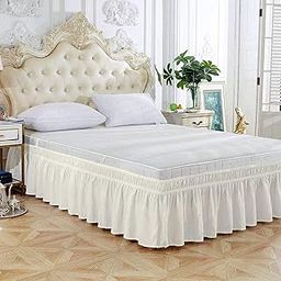 1 Pc Ruffle Bed Skirt 14" Drop 500 TC 100% Egyptian Cotton King Bed (78"X80") Solid Ivory-picture-18