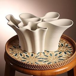 Habere India-All The Cultures Fabricating India Flower Vase | Table Decor | Vase for Living Room | Home Decor Items | Decorative Items for Home | Ceramic Vase (L34.5xW25xH15 CM)-image-60
