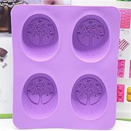 VEDINI Silicone 4 Cavity Oval Mold Tray with One Leaf Tree Design for Homemade Soap, Chocolate, Muffin, Cake Making and Baking Mould Candle Craft, Multiuse (Soap Weight 100gm)-picture-14