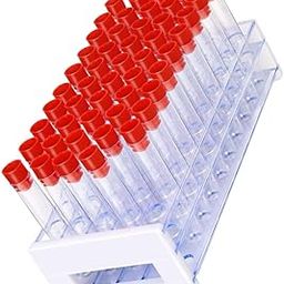 CATIEBYE 51pcs Test Tubes with Lids and Detachable Rack Plastic Test Tubes for Science Experiments High and Heat Resistance for Classroom and Home Learning-image-15