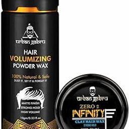 Urbangabru Hair Volumizing Powder Wax (10 GM) & Infinity Hair Wax (100 GM) - Hair Styling Combo Kit-19