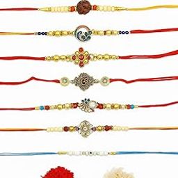 Nehuu Creation Set of 8 Rakhi With Tilak Chawal Set Combo | Best Rakhi for Brother,Bhaiya,Men,Boys,-image-60