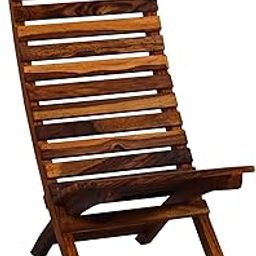 RAJ HANDICRAFT Solid Wood Striped Folding Chair Set of (2 Piece) | Wooden Folding Low Height Chair-26