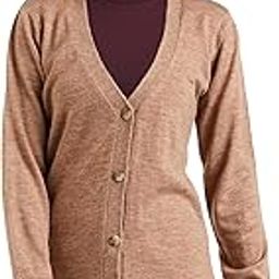 Women's Casual Acrylic V Neck Full Sleeve Regular Fit Tunic Length Cardigan Sweater-image-77