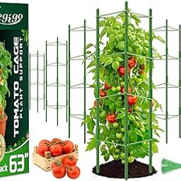 Legigo 6-Pack Tomato Cage for Garden Plant Support- Up to 63inch Garden Stakes Tomato Cage, Tomato Trellis for Potted Plants, Tomato Cages Plant Stakes for Climbing Vegetables Plants Flowers-18