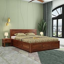 EBANSAL Solid Wood King Size Bed for Bedroom | Wooden Furniture Crafted from Premium Sheesham Wood | Elegant Bedroom Double Bed with Storage | Honey Finish (81X74.5X35 Inches)-picture-14
