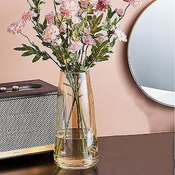 TIED RIBBONS Flower Vase for Flower Plants (Gold, 22.8 cm X 6.3 cm X 7.6 cm) - Glass Vase Pot for Living Room Water Plants Home Decor Dining Table Decoration Bedroom Hall Aesthetic House Warming Gift-image-46