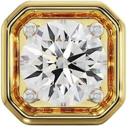 Diamond Gents Single Earrings Diamond Ear Stud For Men Gold 14K Heera Ka Kan Asli Hira Stone Original Certified Earrings A1+ Kan Ka Tops Sone Ka Beautiful Shape Octagon Earring कान के टोपस-image-21