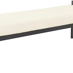 Modern Upholstered Bench with Metal Frame – Cream Cushioned Seat and Black Finish, Stylish Entryway or Bedroom Bench-image-31