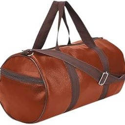 Gym Bag for Men & Women Leather Gym Bag with Shoulder Strap Bag Yoga & Travel Bag for Boys & Girls Duffle Bag & Travelling Bag Outdoor (TAN)-image-92