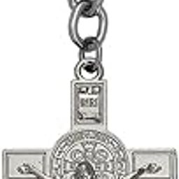 Jesus on Cross Crucifixion Christian Keychain Keyring Car Bike Home Office Birthday Gift To Friends Silver Zinc Metal Religious Keychain For Men And Women-23