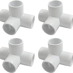 Urja Enterprise 4 Pcs 3/4" Elbow PVC Pipe Fitting, 4 Way Furniture Grade Pipe Connector PVC Elbow Fitting Pipe Corner Connector for DIY Shelf Garden Support Structure-image-6
