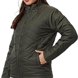 Women's Pink Puffer Regular Fit Bomber Jacket For Winter Wear | Standing Collar | Full Sleeve | Buttoned | Casual Jacket For Woman & Girl | Western Stylish Jacket For Women-image-5