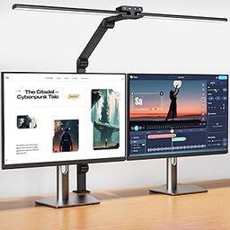 KableRika Led Desk Lamp with Clamp, 24W Double Head Desk Lamps for Home Office, Architect Desk Light 4 Brightness 4 Color Modes Task Lamp,Auto Dimming Table Lamp for Monitor Workbench Study Reading-picture-32
