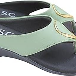 ASC Women?s Green & Black Toe-Ring Wedge Sandals-88125-image-4