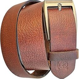 Men’s Vintage Brown Leather Belt with Antique Brass Buckle – Casual & Semi-Formal Style-image-32