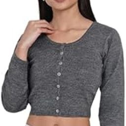 Women's Winter Warm Saree Blouse Full Sleeve-image-79