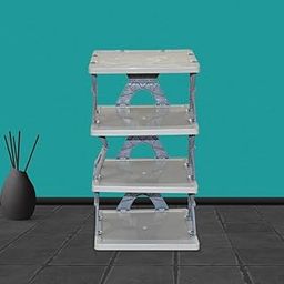 Oblivion 4 Layer Shoes Rack for Home Plastic, Adjustable Shoe Stand Organizer, Stackable Storage Bedroom entryway, Multi-Purpose Durable Plastic, Slots Shelf Footwear Rack (1PC)-image-57