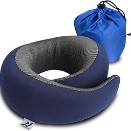 Zollyss Neck Travel Pillow | Memory Foam Neck Pillow for Comfort on Airplane | Compact and Ergonomic Design for Travel, Car Rides, and Home Use | Ideal for Adults and Kids (Pack of 1) (Blue)-image-30