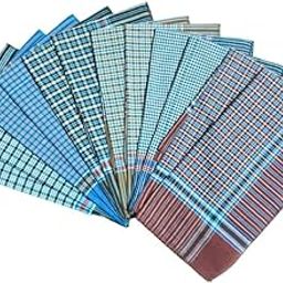 Veejay Premium 100% Cotton Handkerchiefs for Men & Women Soft, Durable, Reusable Classic White & Multi Colors Ideal for Daily Use, Gifts, Pocket Square Pack of 12-image-93
