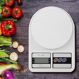 SF-400 Digital Kitchen Scale, White, Electronic LCD Display, 10kg Capacity, Precise Food Weight Measurement for Cooking, Baking-image-13