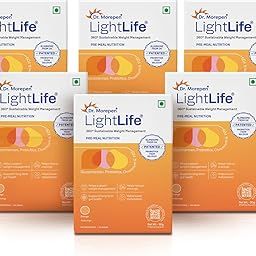 Dr. Morepen LightLife Pre-Meal Nutrition Mix | Controls Appetite & Reduces Cravings |For Men & Women | 60 Sachets | Flavor-Orange-41