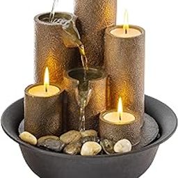 Alpine WCT202 Tiered Column Tabletop Fountain with 3-Candles-image-86