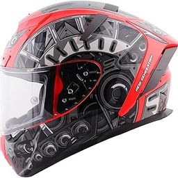 Steelbird SA-2 Terminator 2.0 Full Face Graphic Helmet in Glossy Fluo Finish with Clear Visor-picture-4
