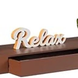 PREDELLA Floating Shelf with Drawer | Rustic Wood Wall Shelves with Drawer for Living Room, Storage and Home Decorative Items- Brown-image-27