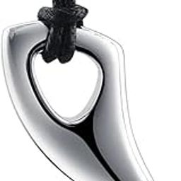 SPIKE EDGE - Titanium Steel Pendant with Adjustable Leather Rope for Men & Boys,Silver-image-31