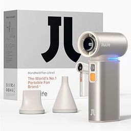 JISULIFE Portable Handheld Turbo Fan, 100 Speeds Adjustable Mini Personal Fan, 9000mAh USB Rechargeable Fan Battery Operated, LED Display, Metal Shell with Accessories Gifts for Men Women Travel-Brown-image-66