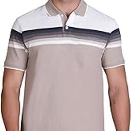 T-Shirt for Men with Pocket || Textured Striped Polo for Men-image-99