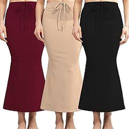 Combo Soft Lycra Blended Saree Shapewear for Women/Fishcut Fit Petticoat Saree Silhouette Shape Wear Dress for Saree-Pack of-3-35