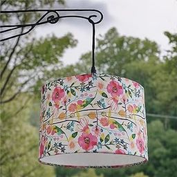 RHAA Floral Vibrant Cotton Fabric Drum Lampshade |12inches for Living Room, Bedroom or Balcony | Good for both Indoor and Outdoor use|Hanging Lamp 12 inches|Lampshade for Table Lamp and Floor Lamp-image-19